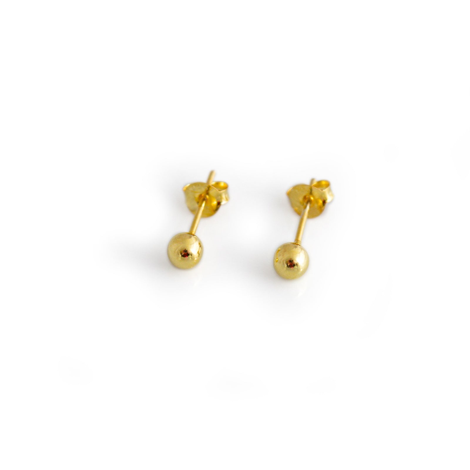 Sterling Silver & 18ct Gold Plated Ball Stud Earrings