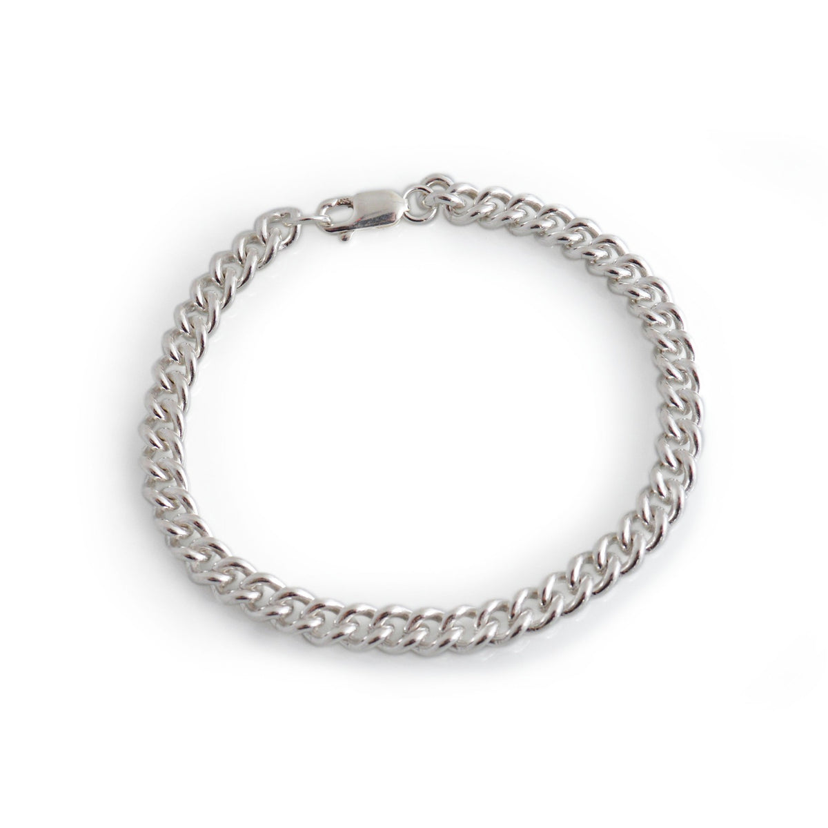 Sterling Silver Round Curb Bracelet