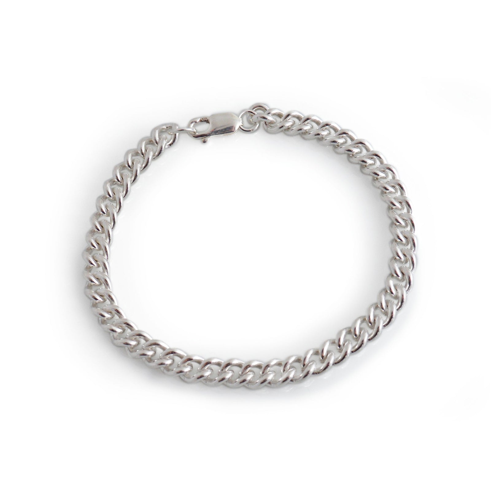 Sterling Silver Round Curb Bracelet