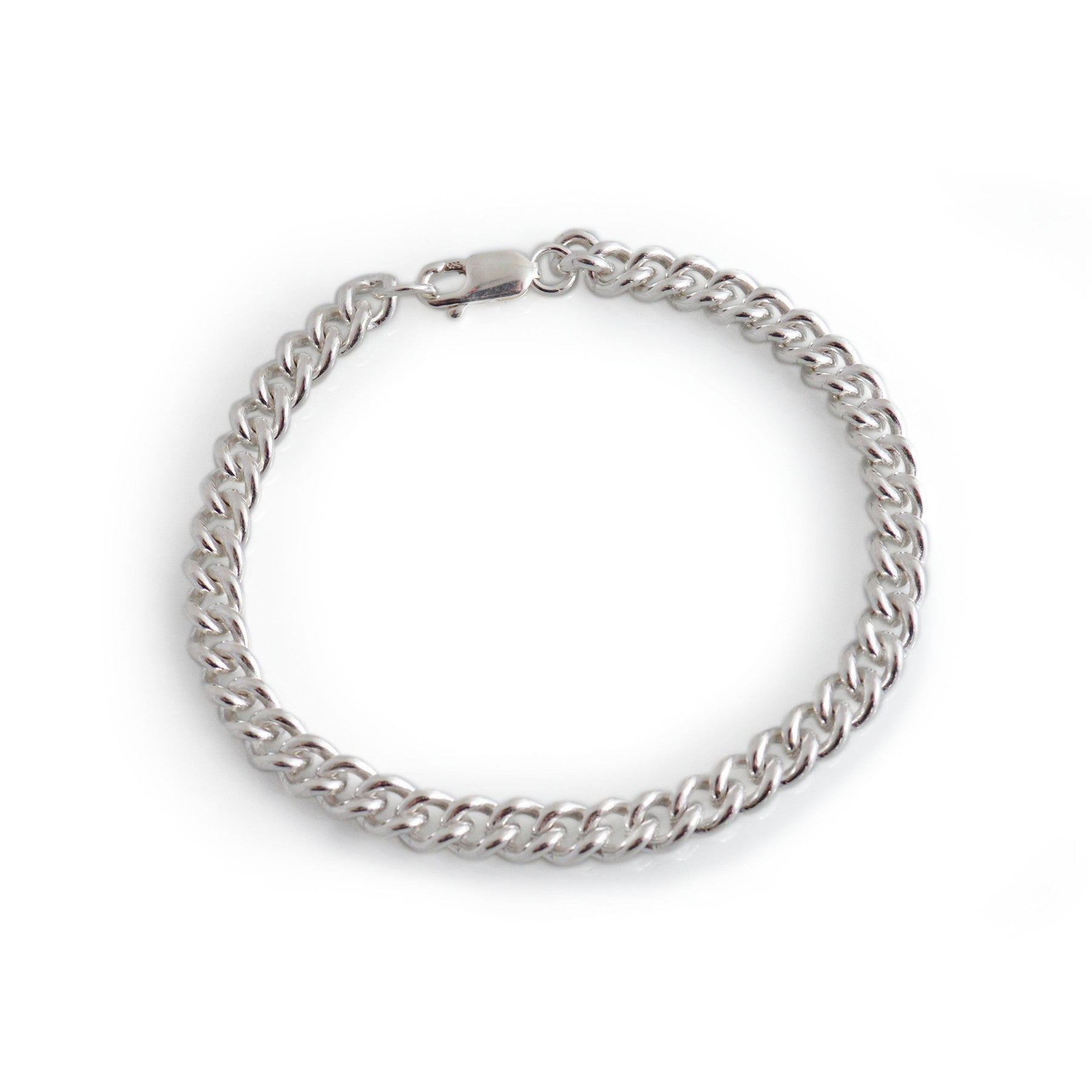 Sterling Silver Round Curb Bracelet