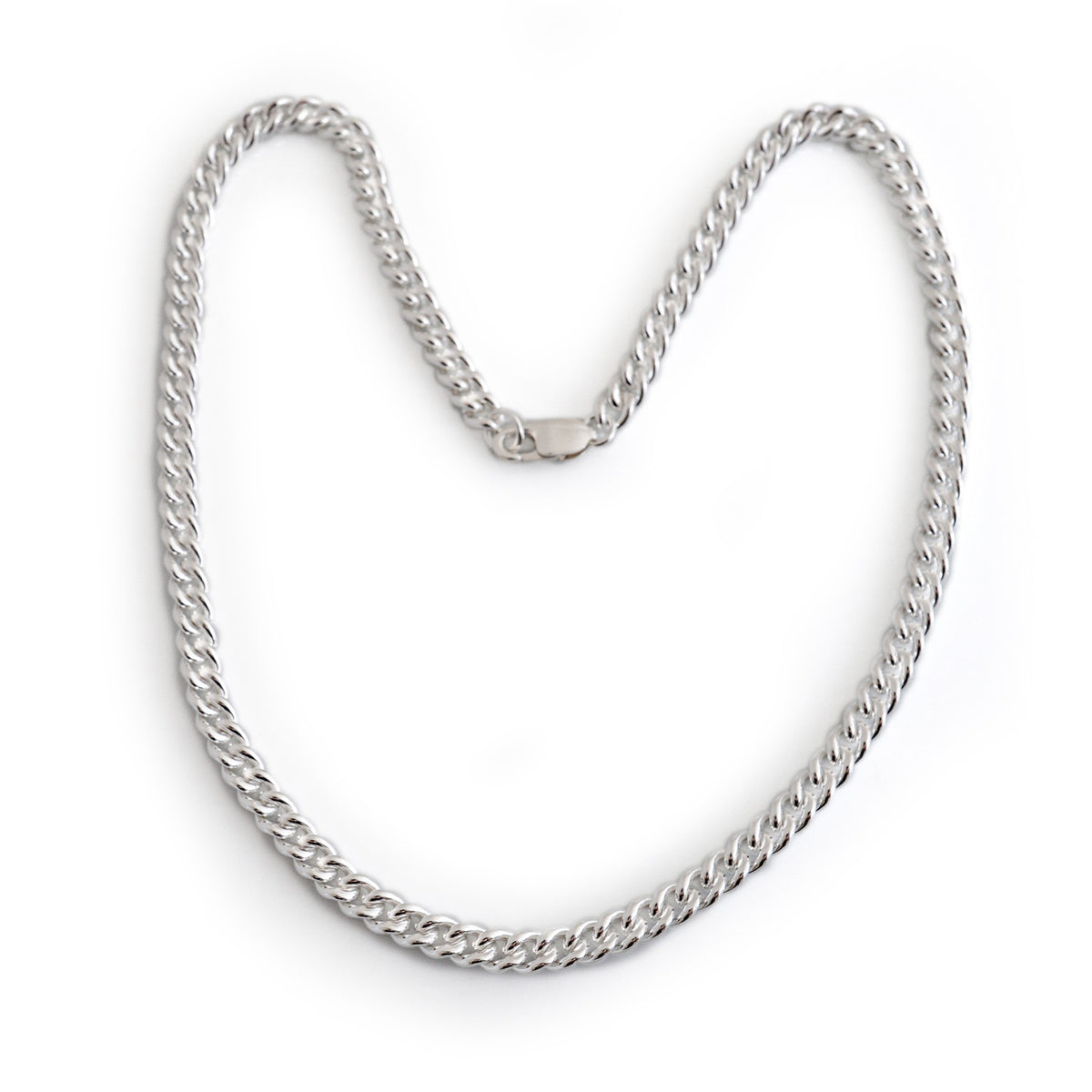 Sterling Silver Round Curb Necklace
