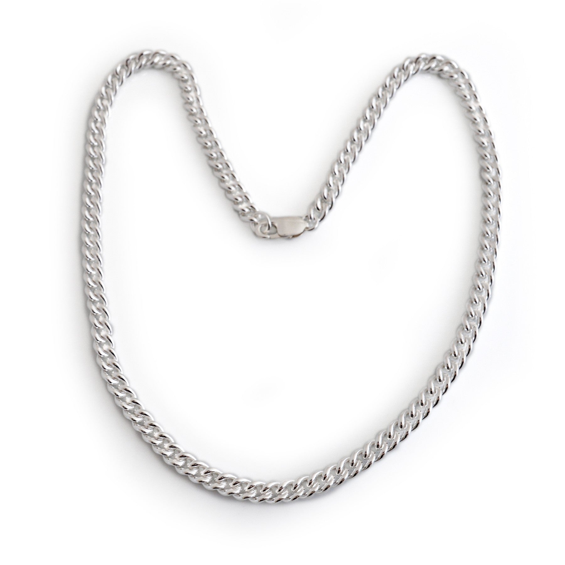 Sterling Silver Round Curb Necklace