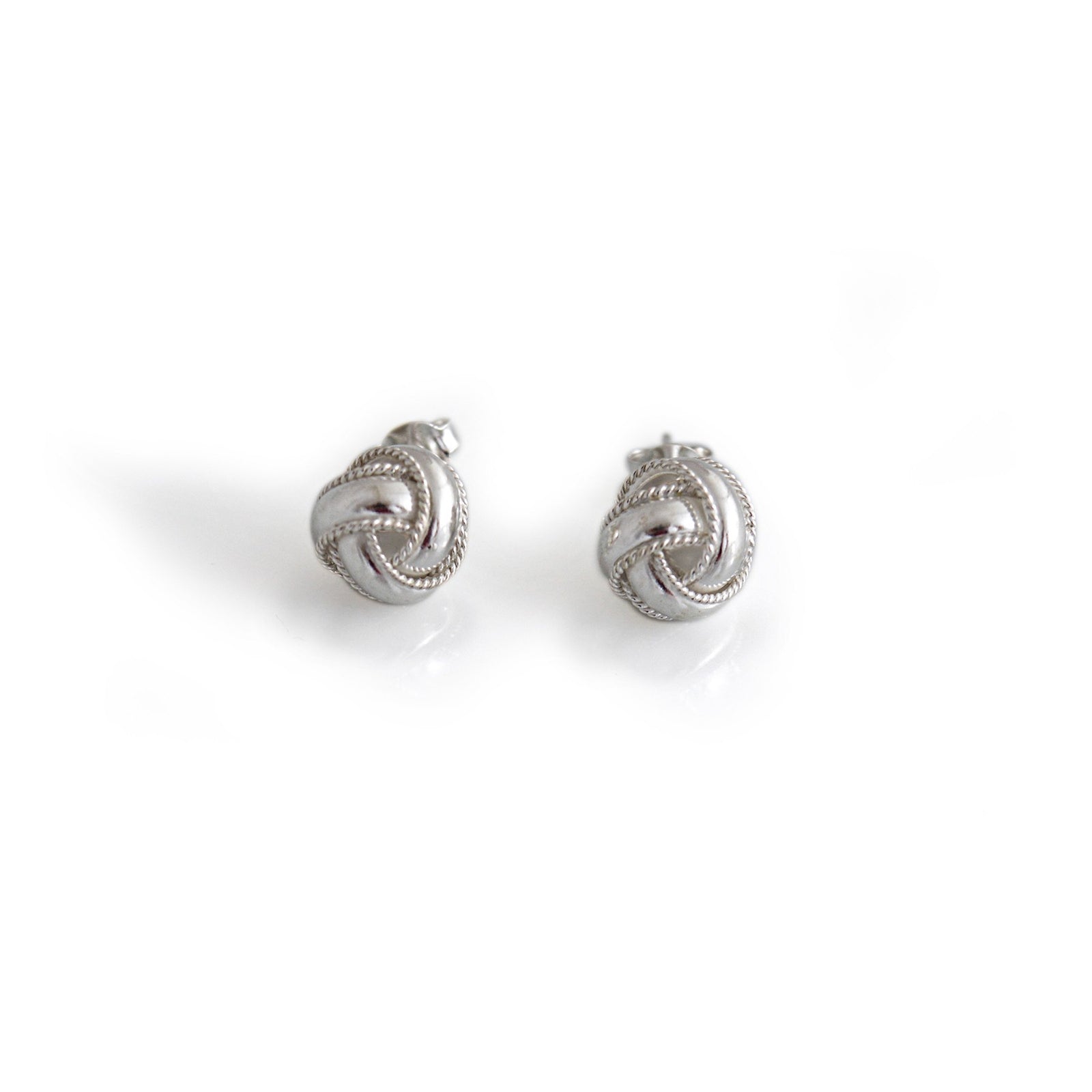 Sterling Silver Rope Detail Knot Stud Earrings
