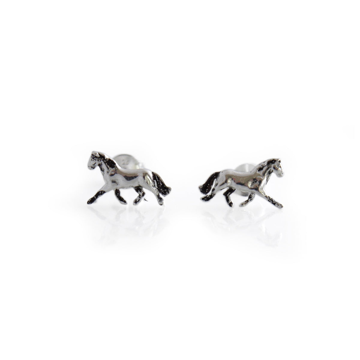 Exclusive Sterling Silver &#39;Biscuit&#39; Pony Club Earrings