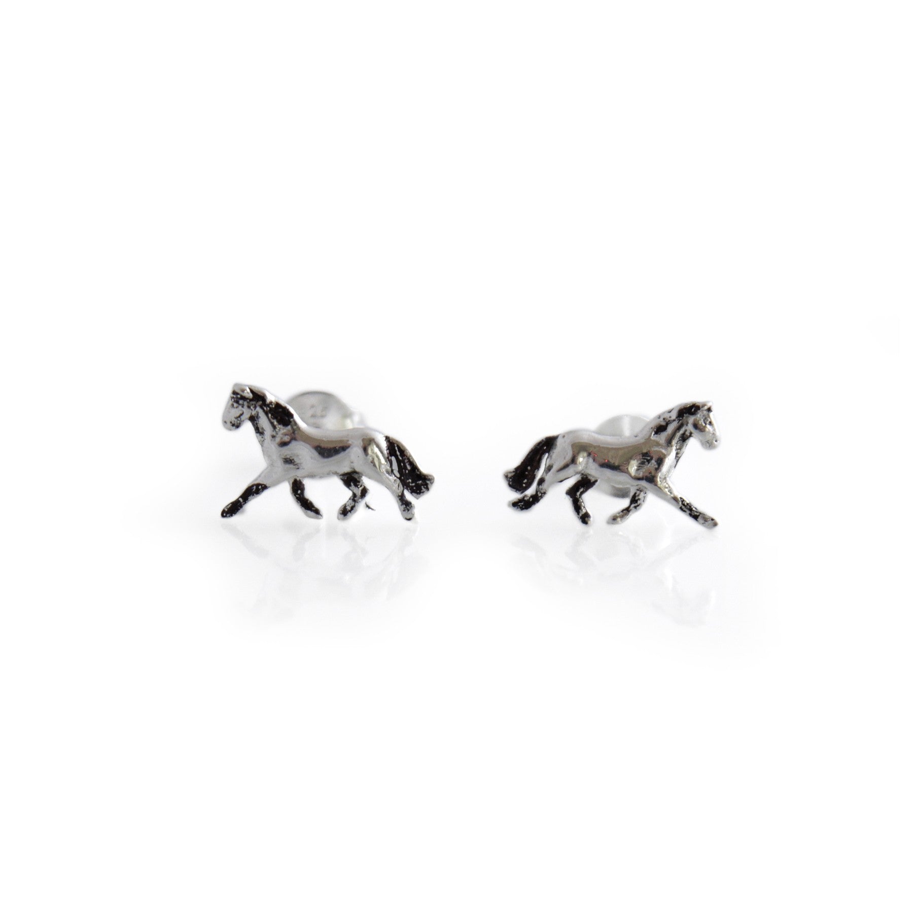 Exclusive Sterling Silver 'Biscuit' Pony Club Earrings