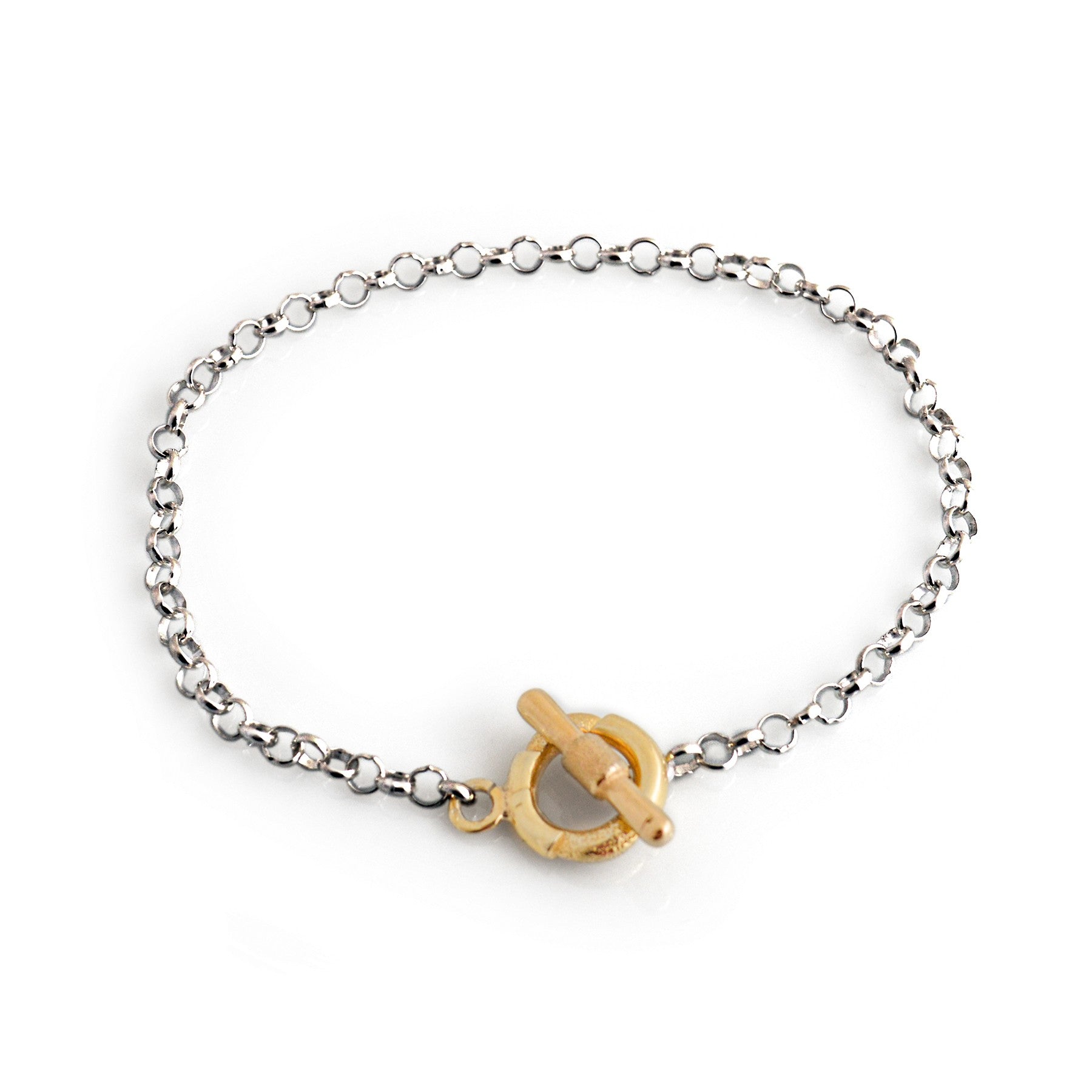 Exclusive Sterling Silver & 18ct Gold Plated Fob Bracelet