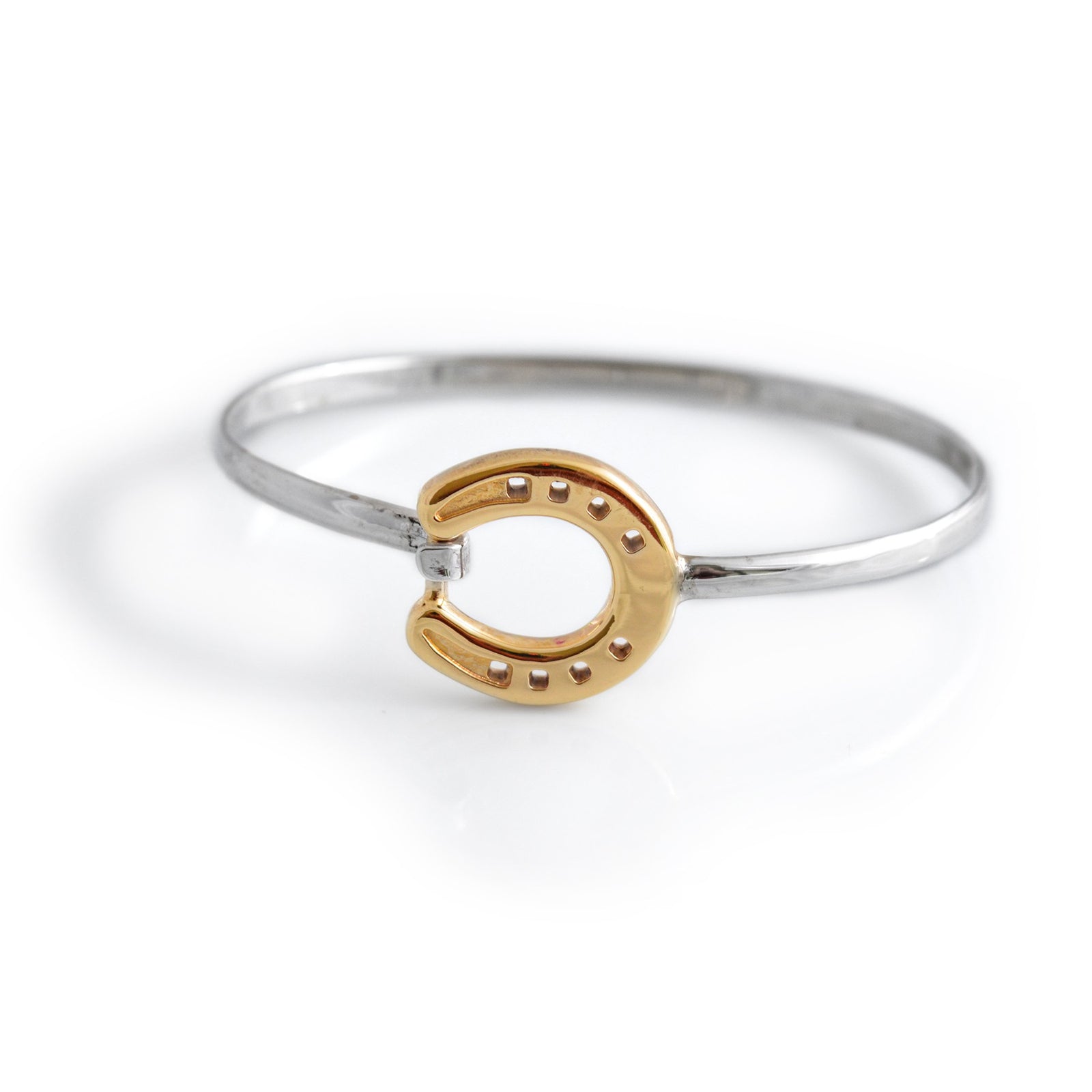 Sterling Silver & 18ct Gold Plated Horseshoe Bangle