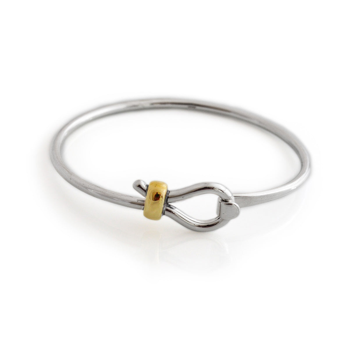 Sterling Silver &amp; Two Tone Lasso Clip Bangle
