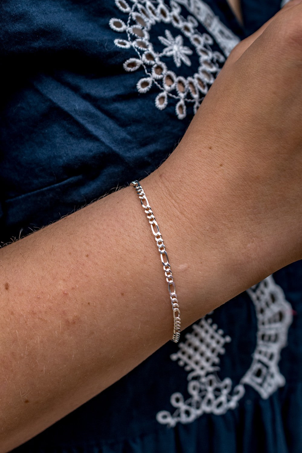 Sterling Silver Figaro Bracelet