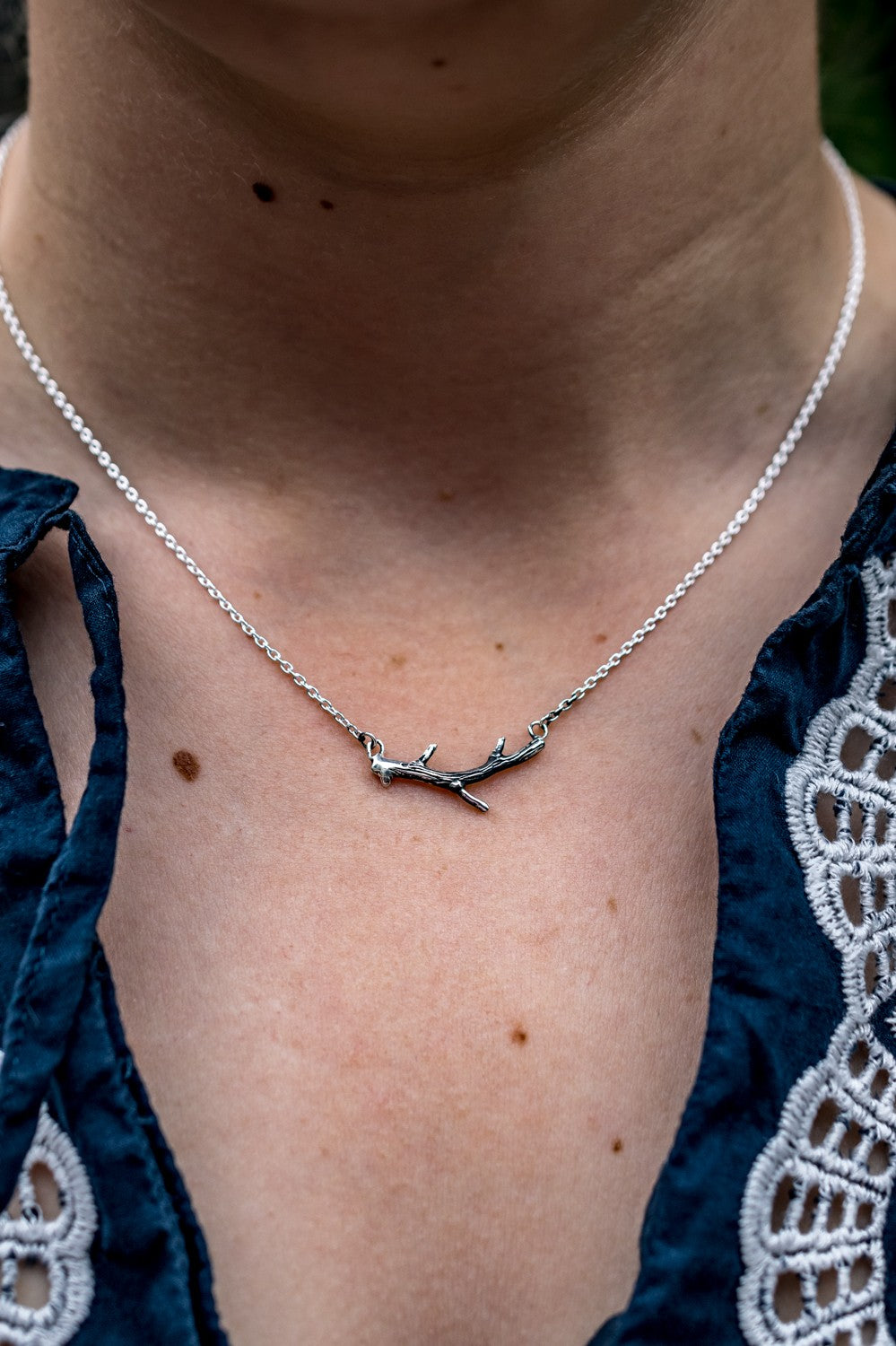 Exclusive Sterling Silver Twig Necklace
