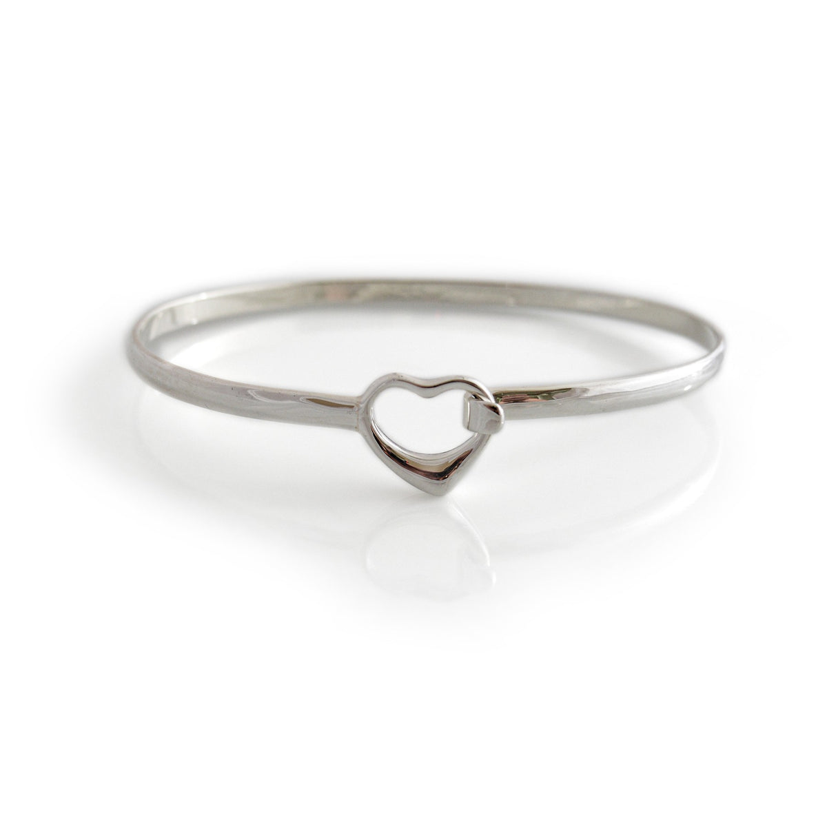 Sterling Silver Heart Clip Bracelet