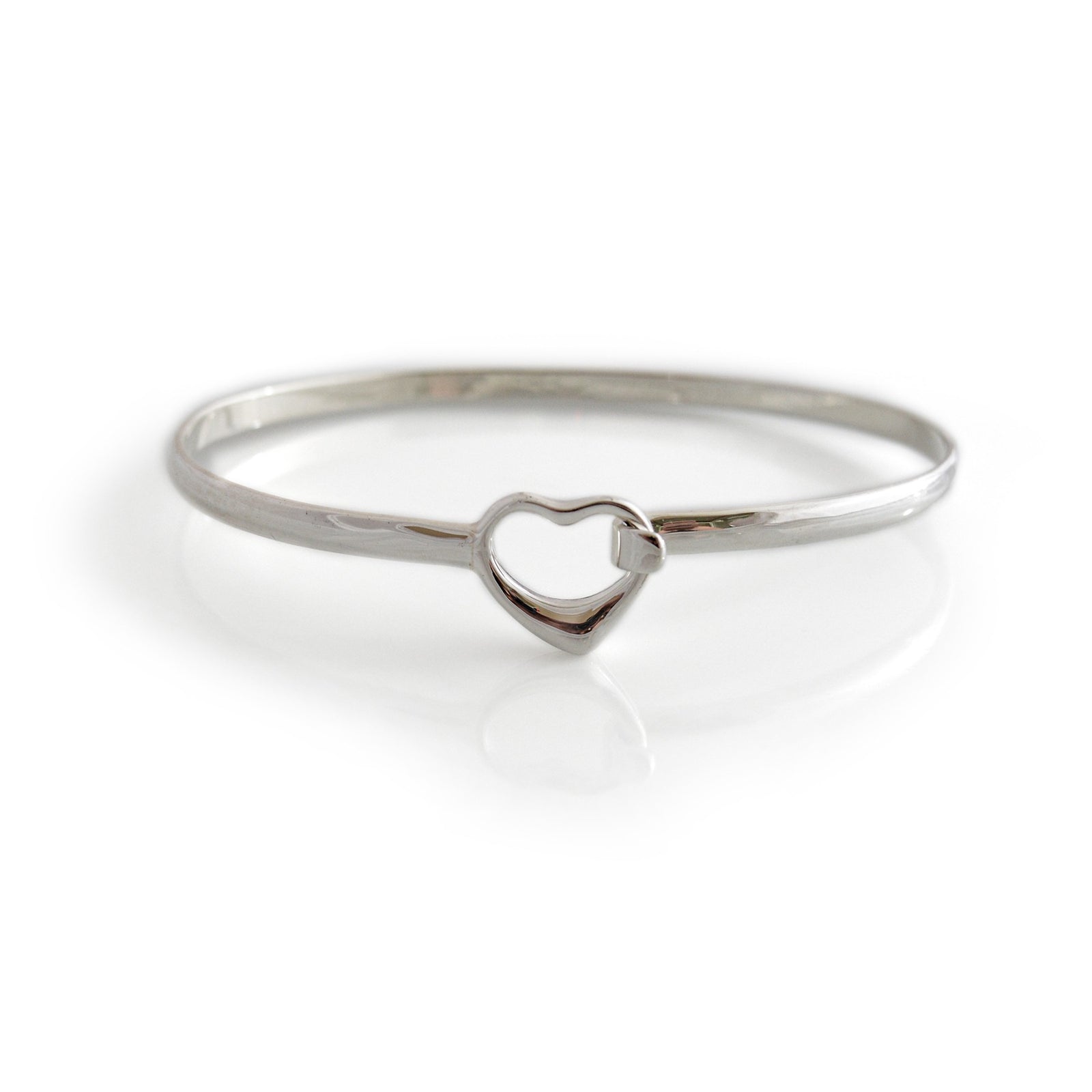 Sterling Silver Heart Clip Bracelet