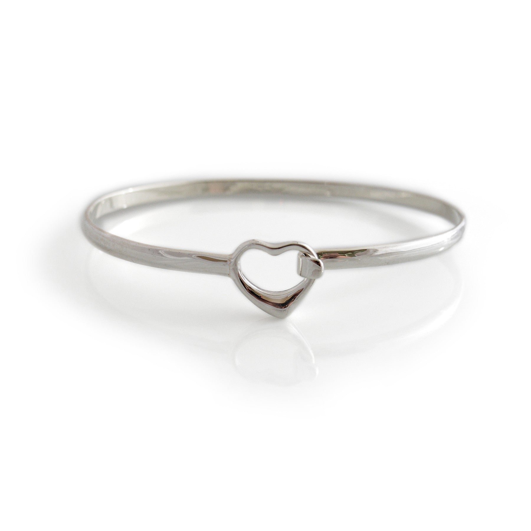 Sterling Silver Heart Clip Bracelet