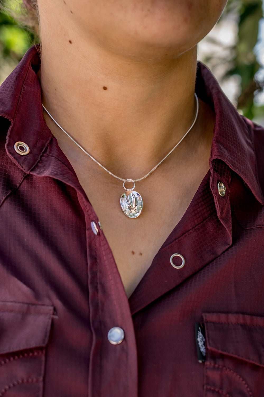 Exclusive Sterling Silver Cowboy Hat Pendant With Silver Chain