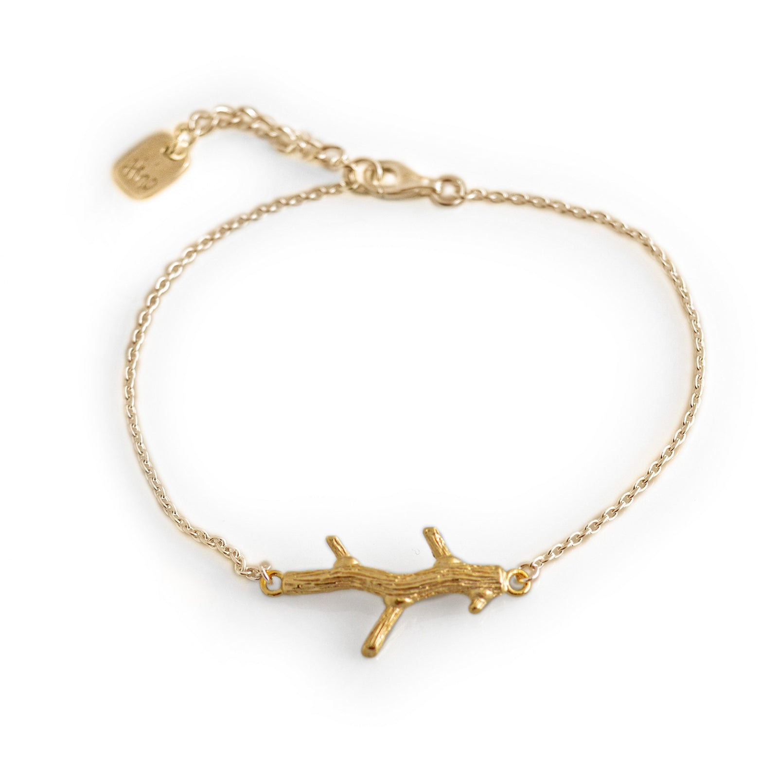 Exclusive Sterling Silver & Complete 18ct Gold Twig Bracelet