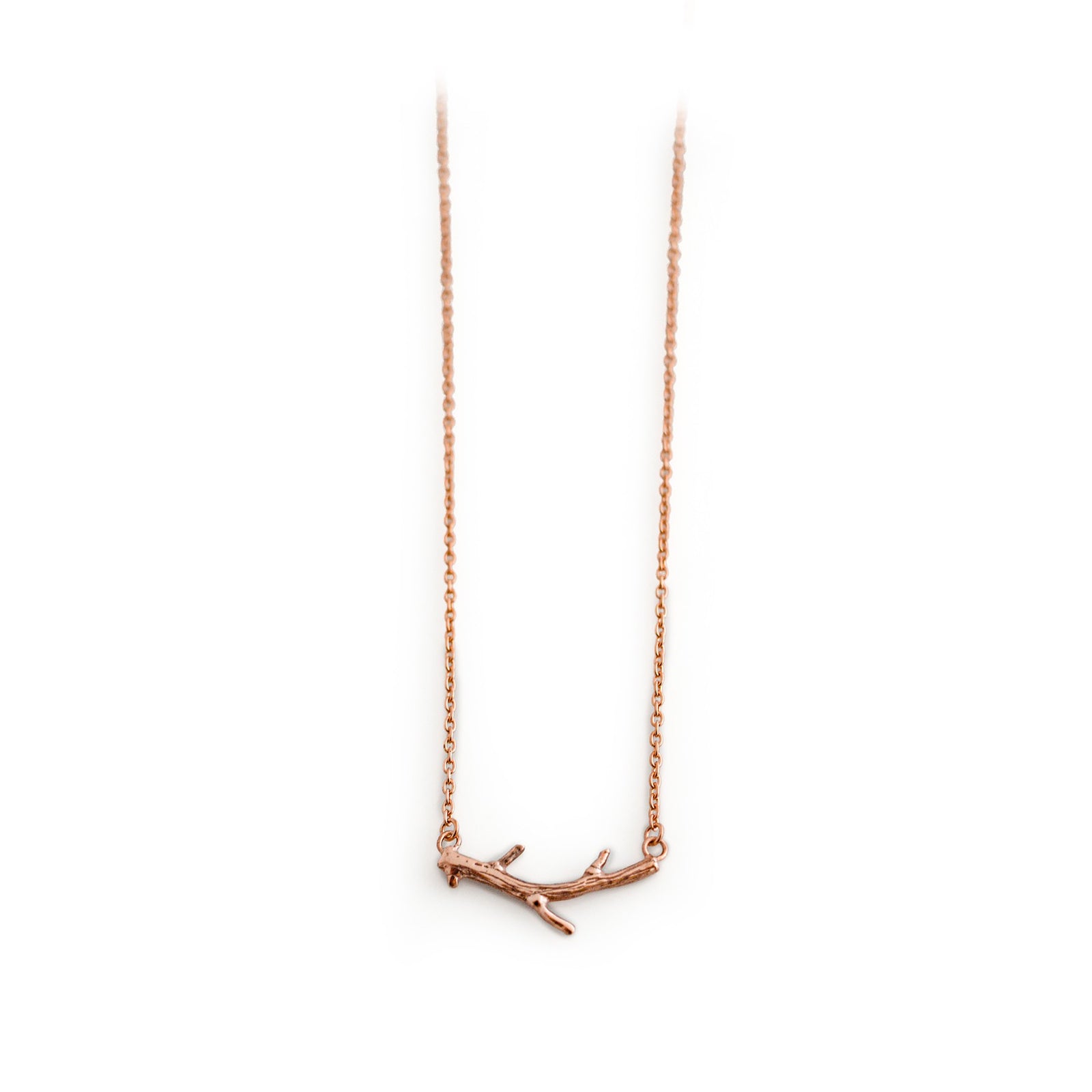 Exclusive Sterling Silver & Complete 18ct Rose Gold Twig Necklace