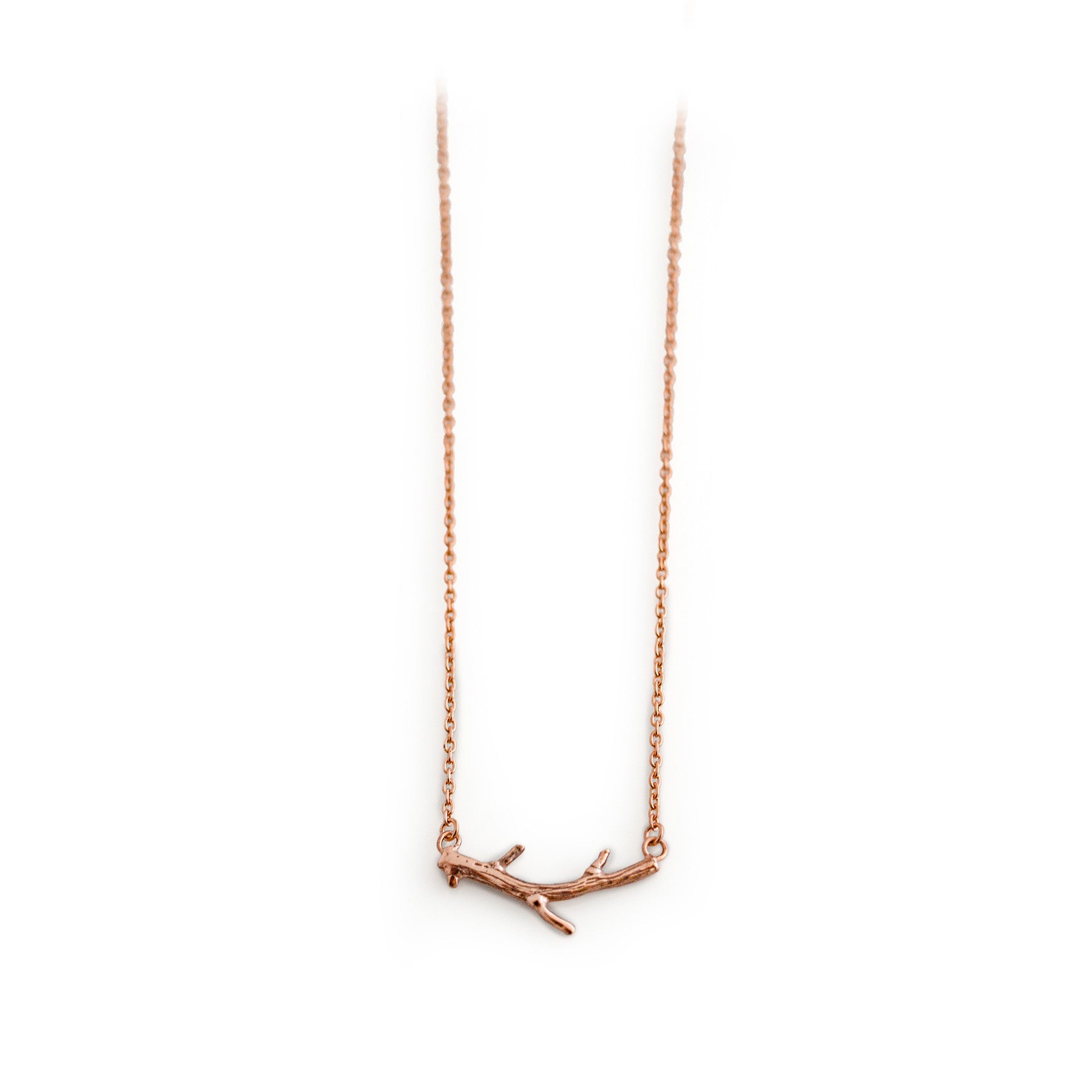Exclusive Sterling Silver & Complete 18ct Rose Gold Twig Necklace