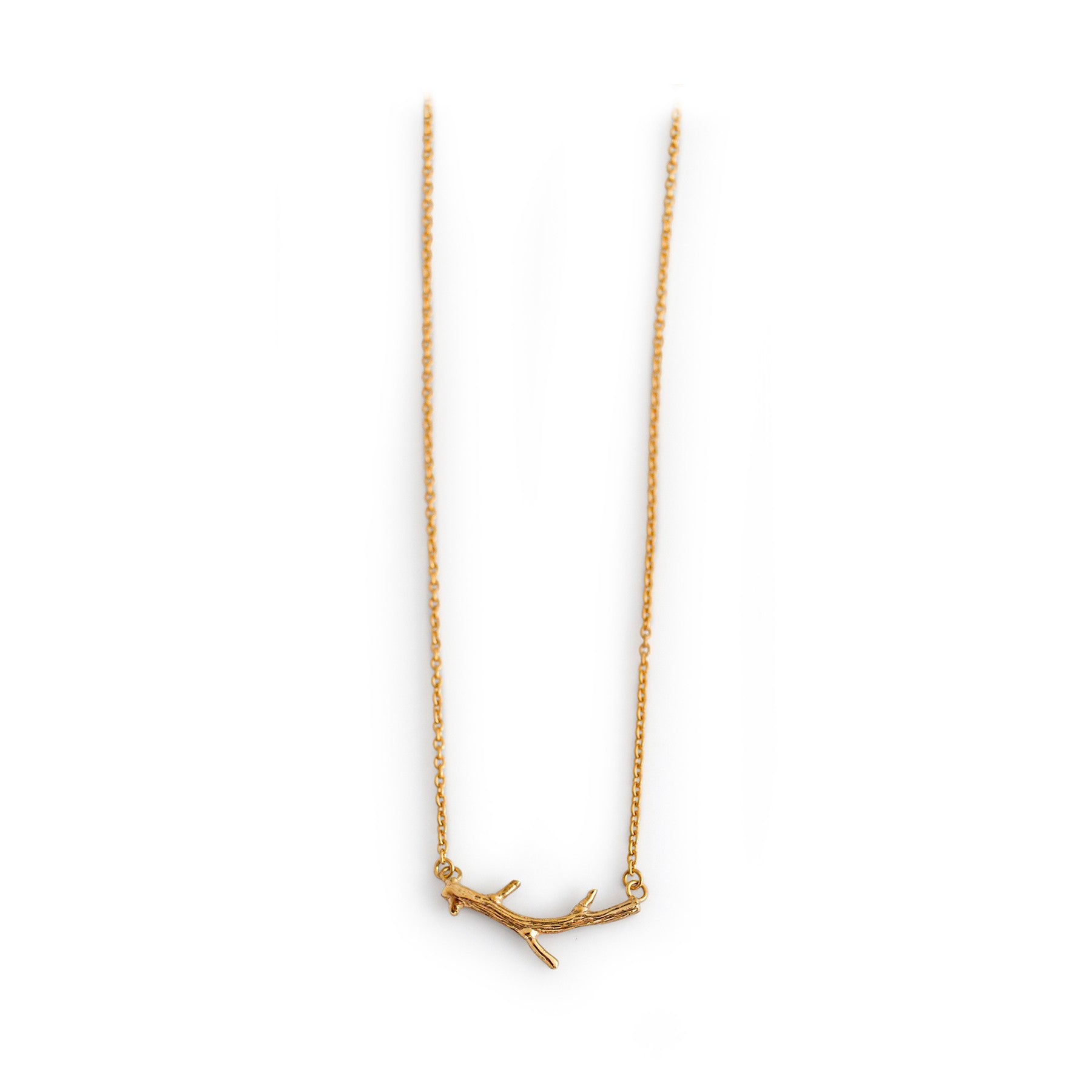 Exclusive Sterling Silver & Complete 18ct Yellow Gold Twig Necklace