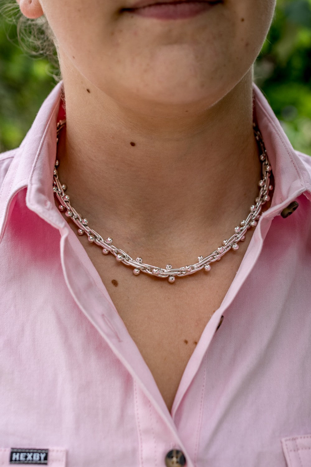 Sterling Silver Bobbly Necklace