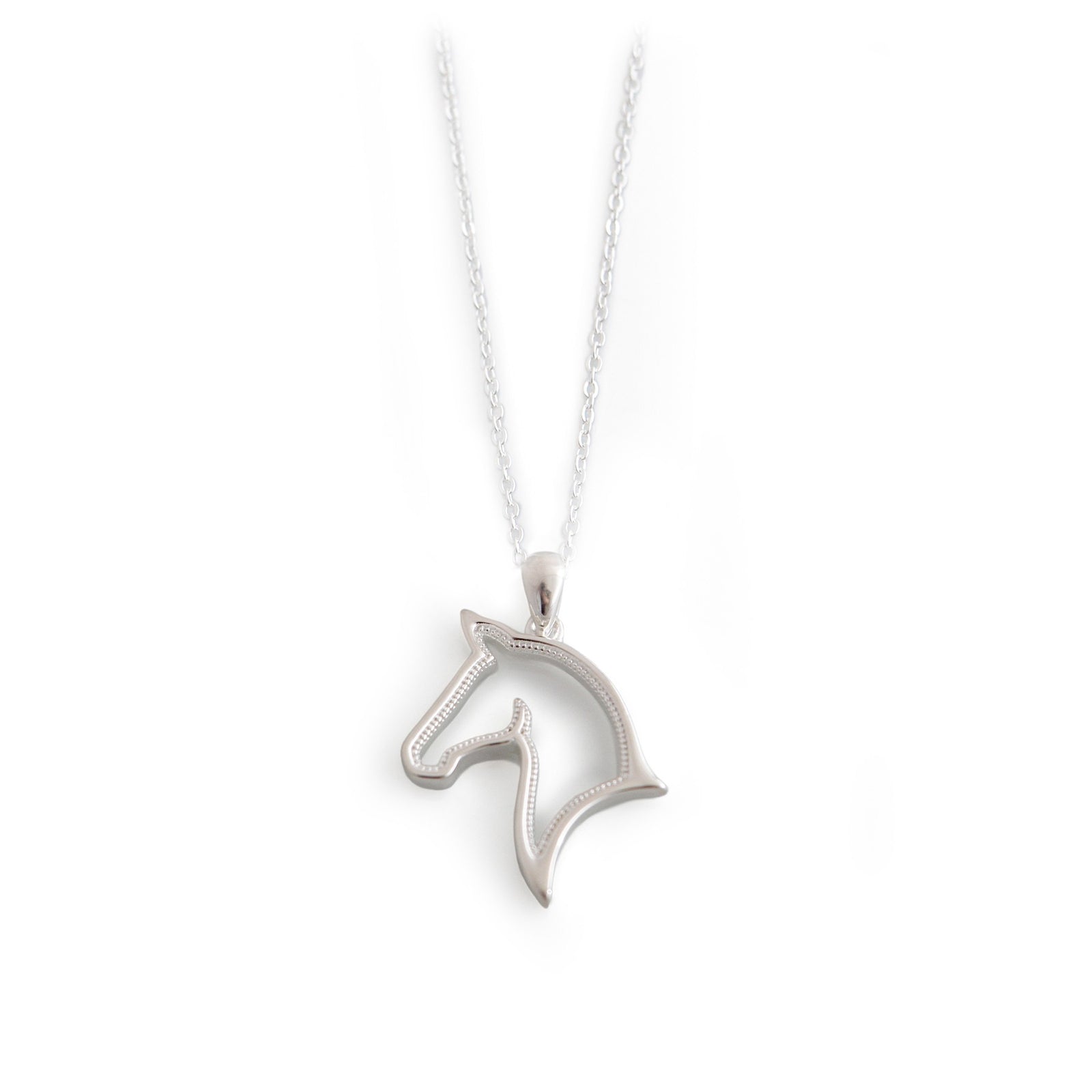 Sterling Silver Horses Head Necklace