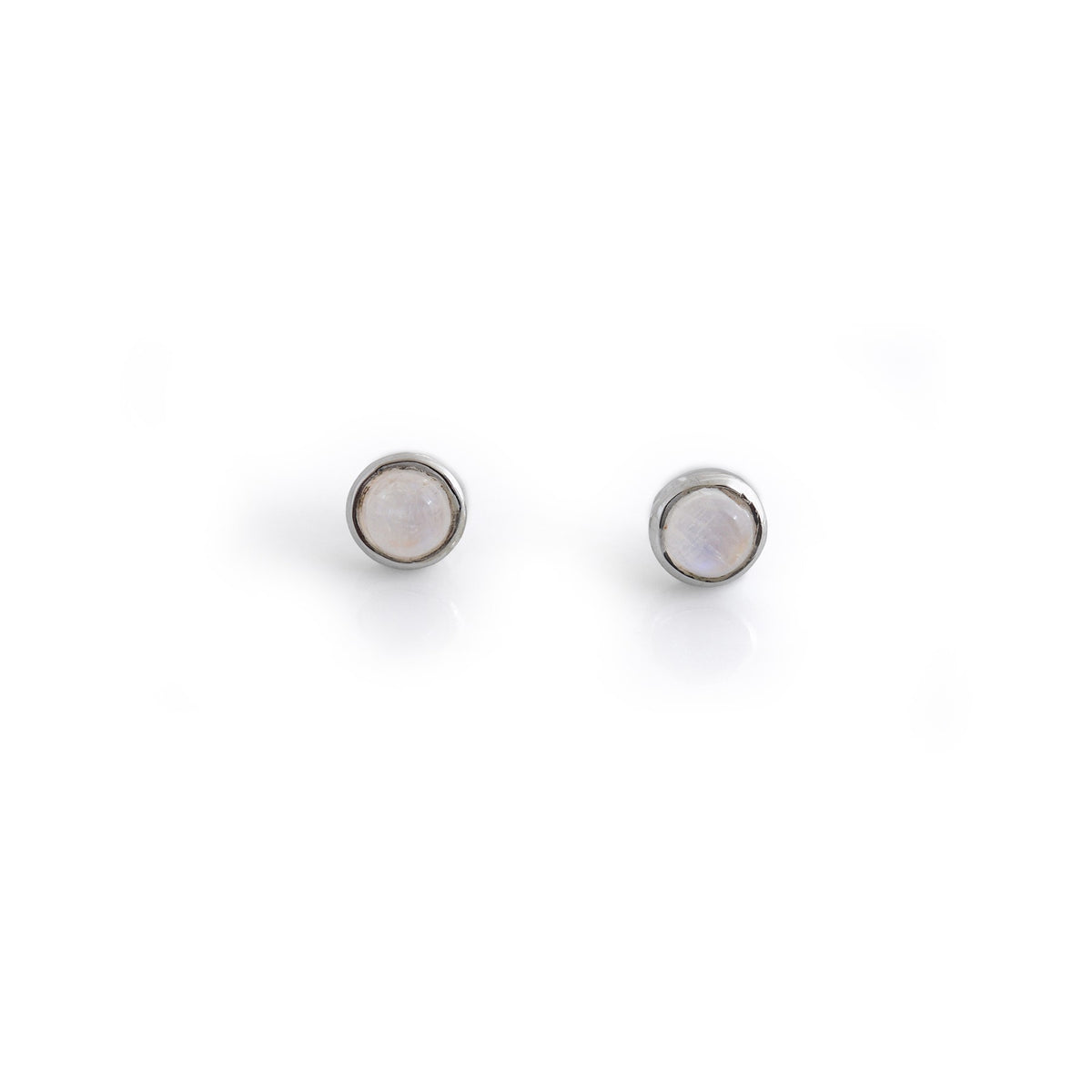 Sterling Silver Moonstone Stud Earrings