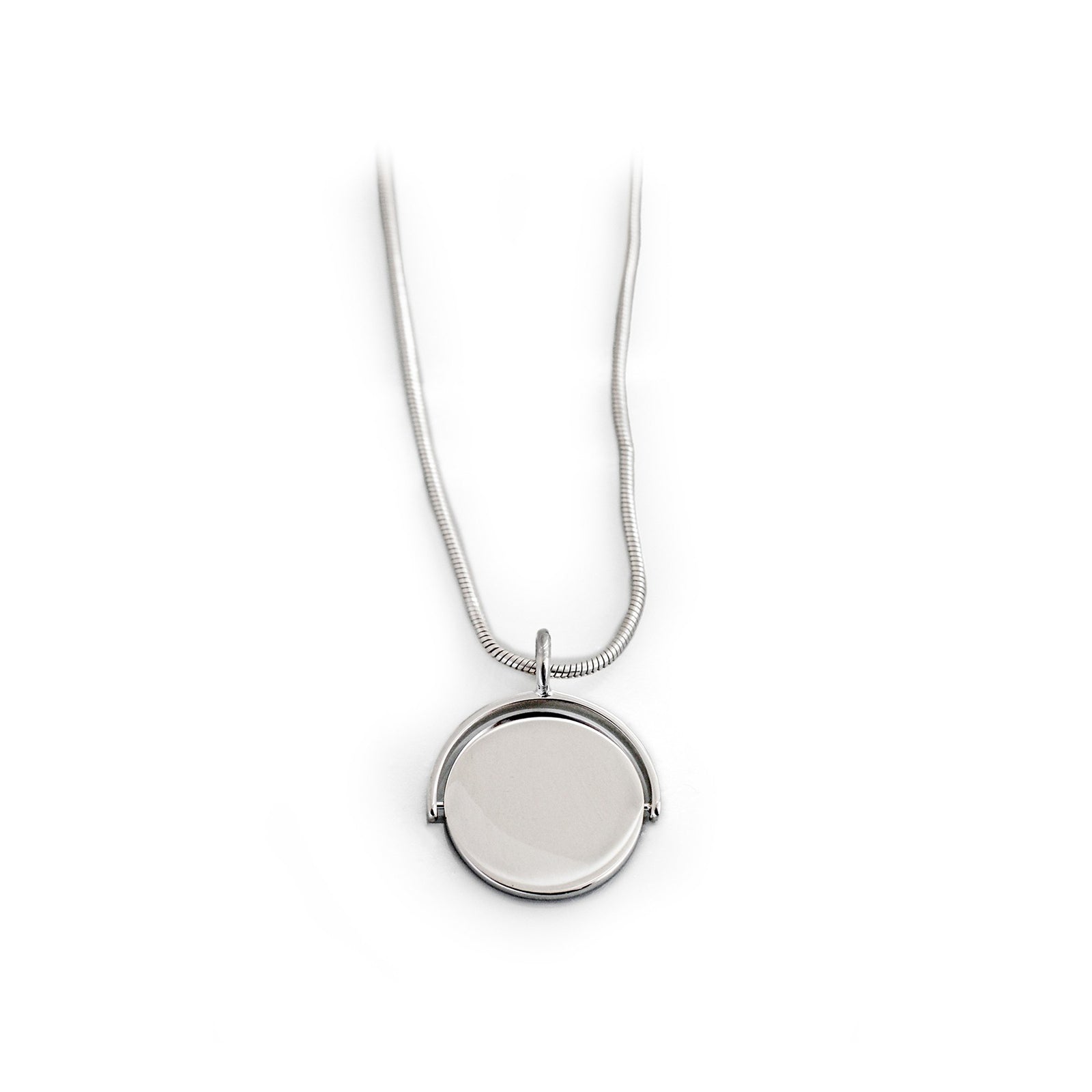 Exclusive Sterling Engravable Silver Swivel Pendant With Chain