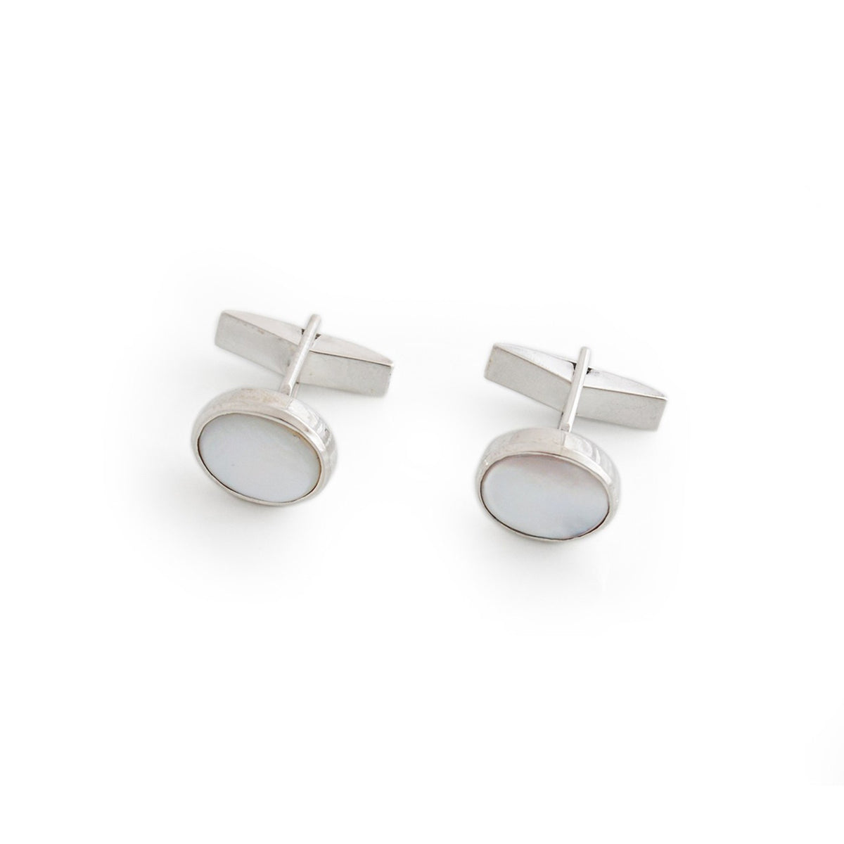Sterling Silver &amp; Mother of Pearl Cufflinks