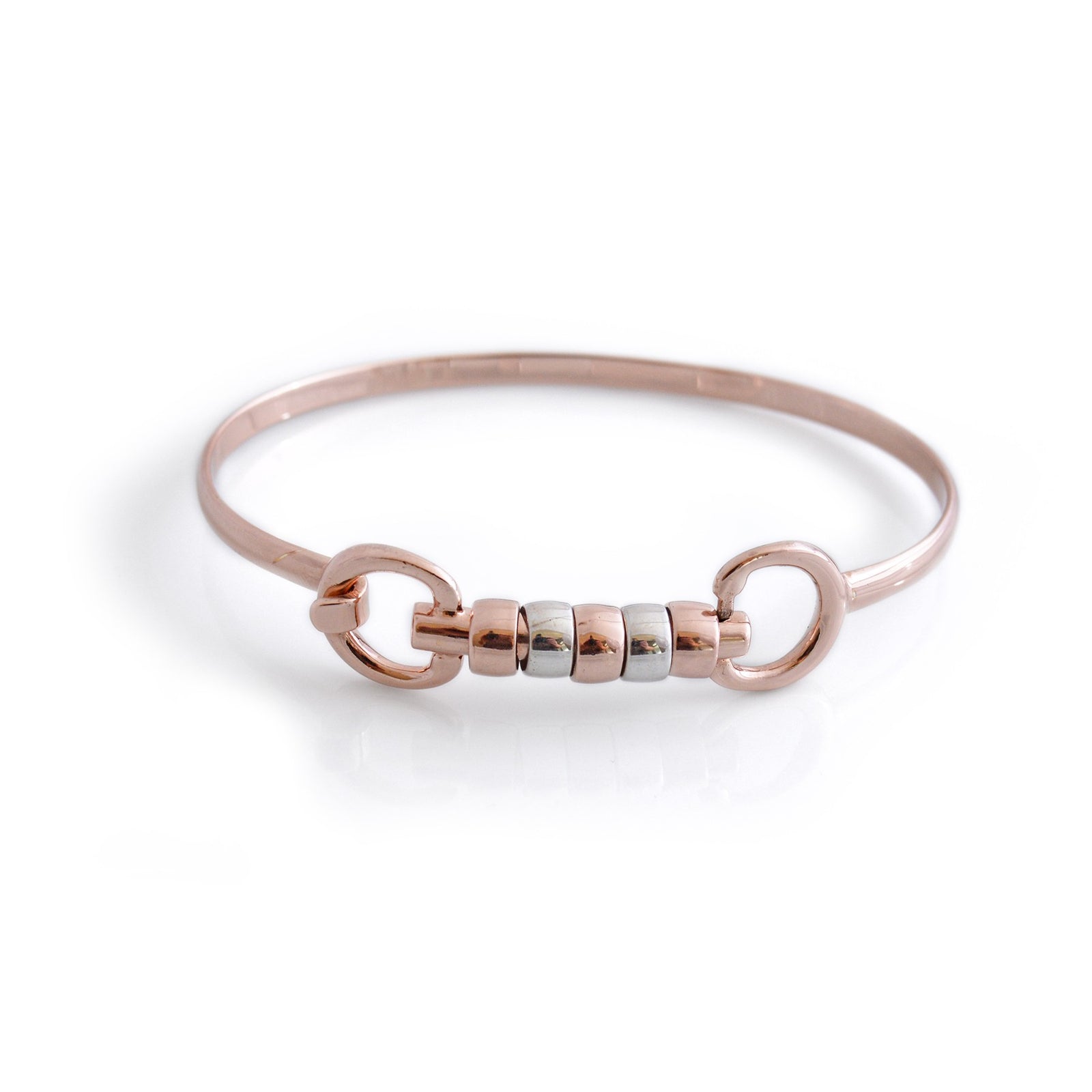 Exclusive 18ct Rose Gold Plated & Sterling Silver Cherry Roller Bangle