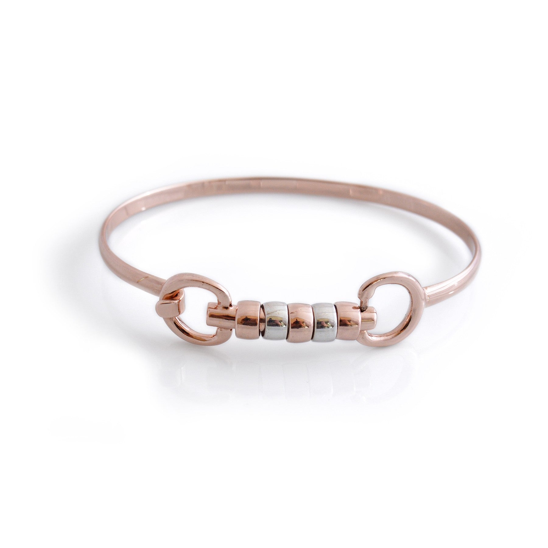 Exclusive 18ct Rose Gold Plated & Sterling Silver Cherry Roller Bangle