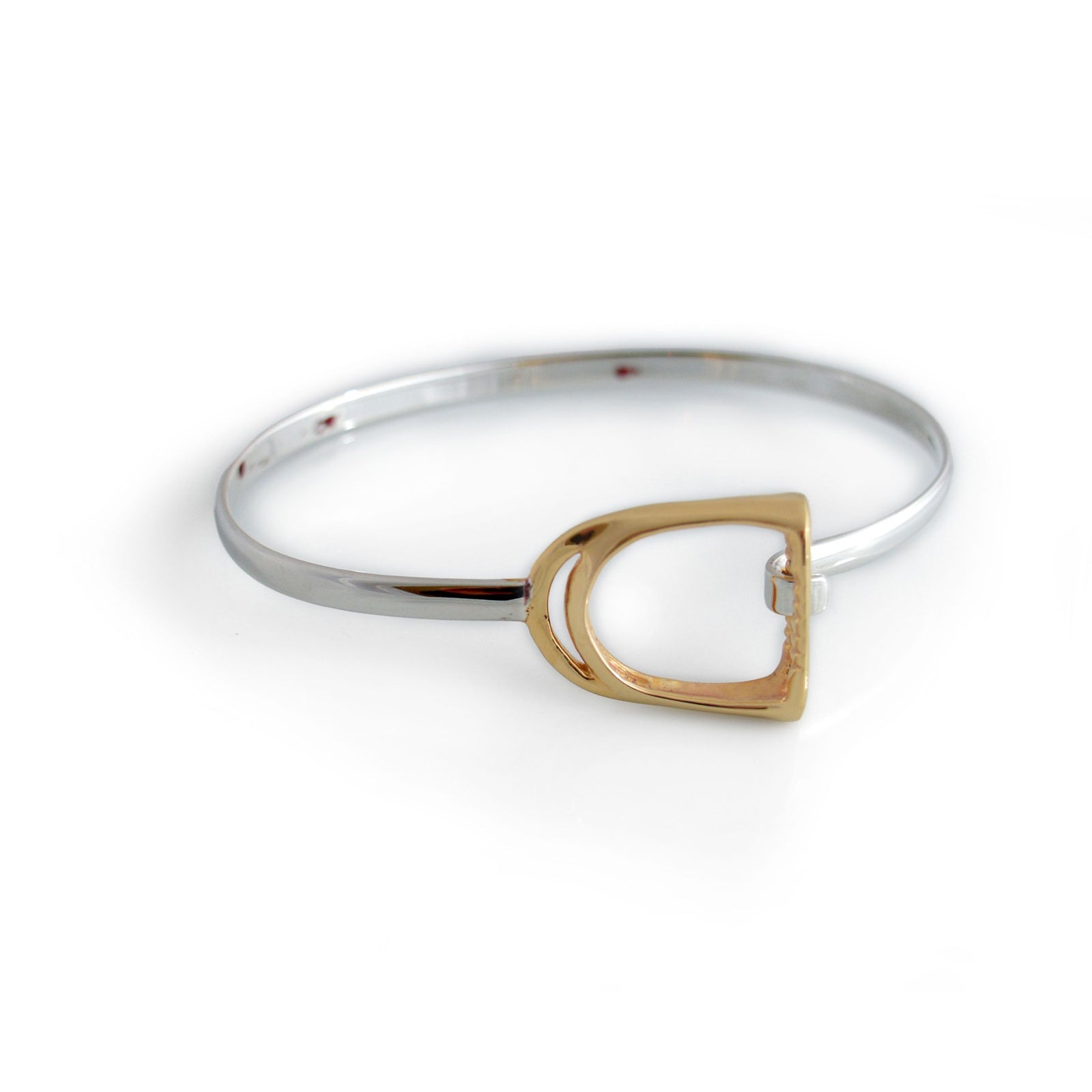 Sterling Silver & 18ct Gold Plated Stirrup Bangle
