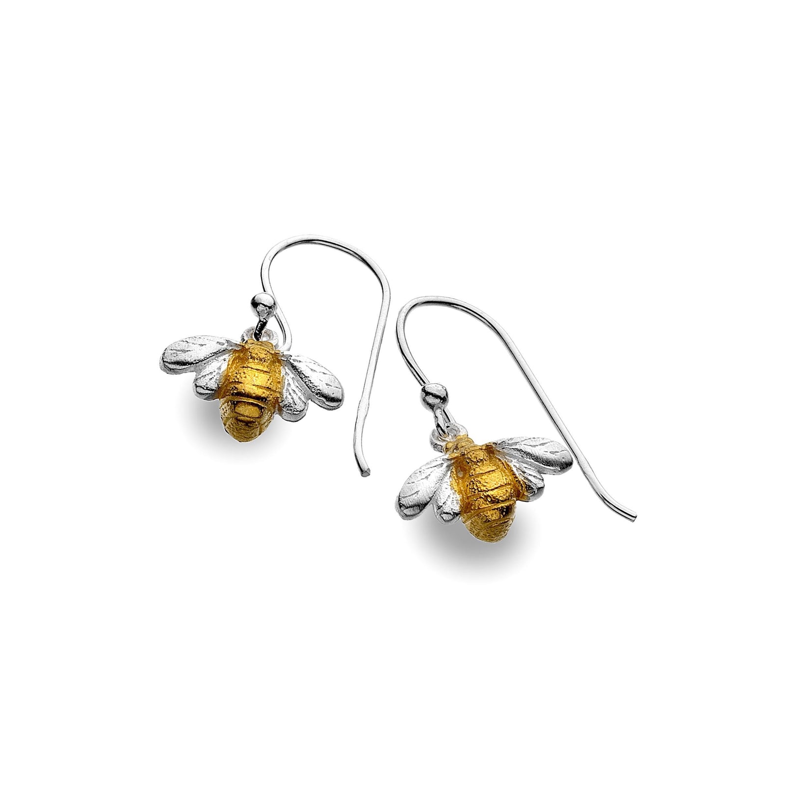 Sterling Silver & 18ct Gold Plate Bumblebee Earrings