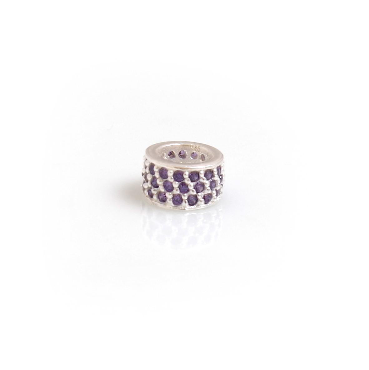 Exclusive Sterling Silver & Amethyst CZ Starlight Roller Bead