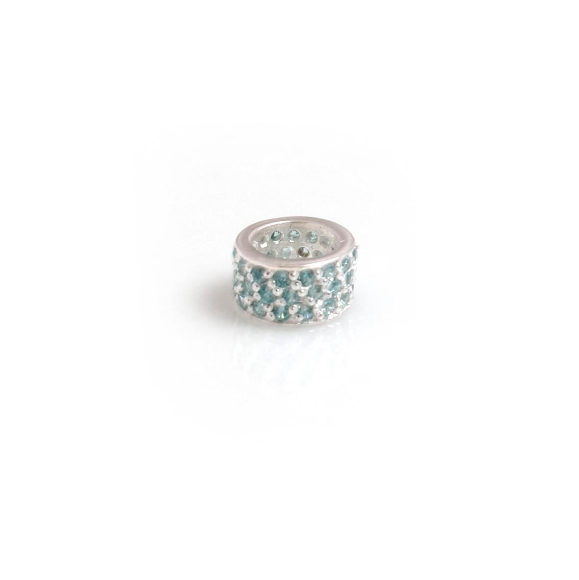 Exclusive Sterling Silver & Turquoise CZ Starlight Roller Bead