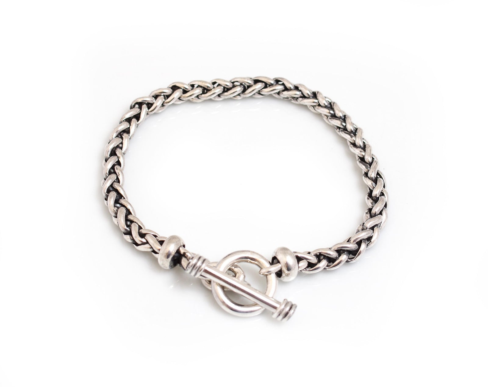 Sterling Silver Plaited Linked Bracelet