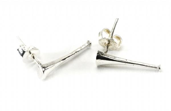 Sterling Silver Hunting Horn Earrings