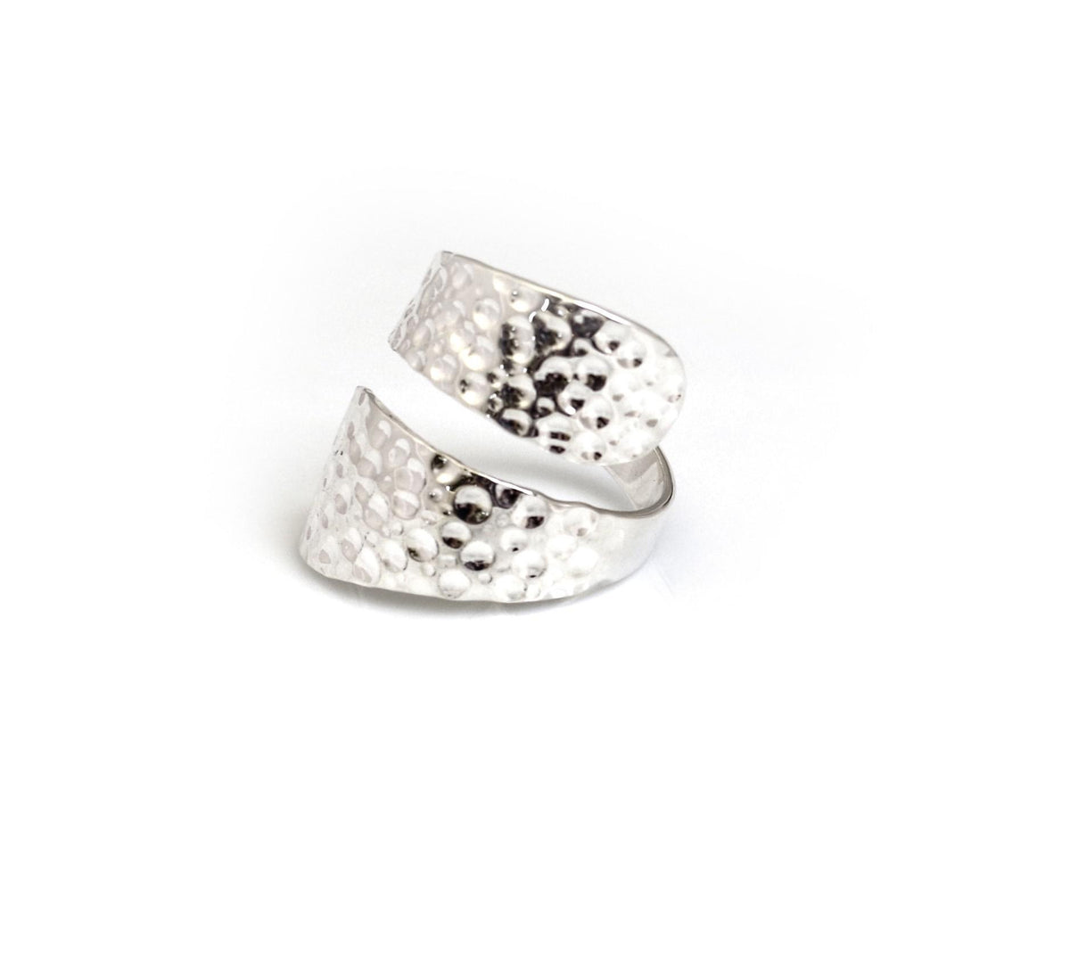 Sterling Silver Hammered Wrap Adjustable Ring