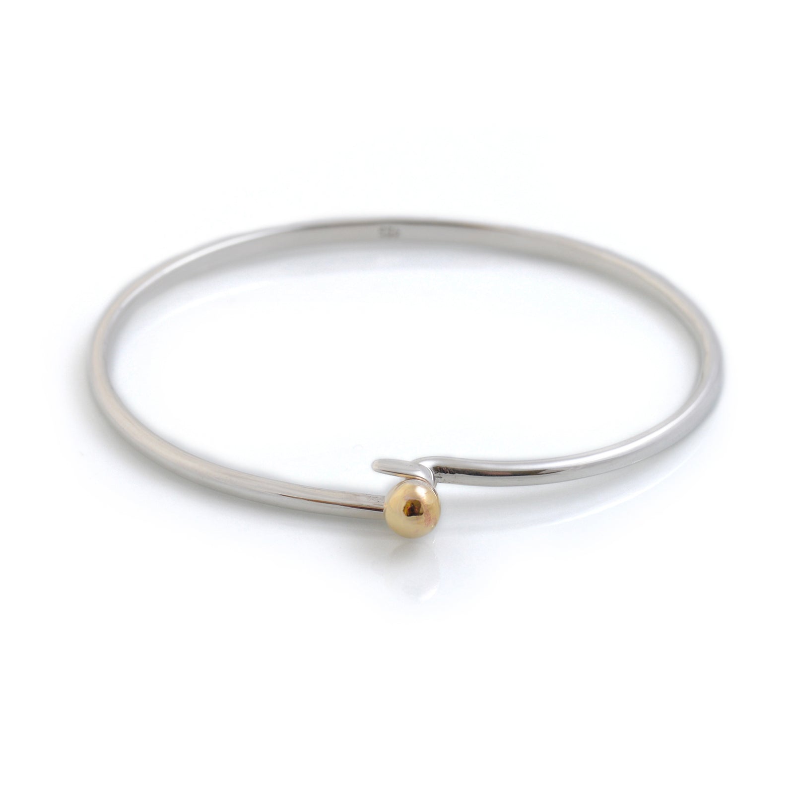 Sterling Silver & Two Tone Ball Bangle