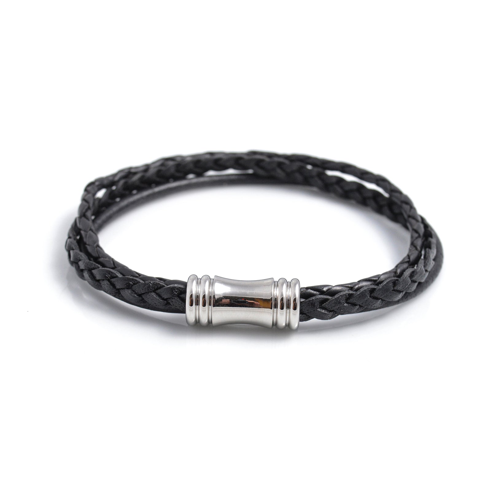 Braided Triple Wrap Leather Bracelet