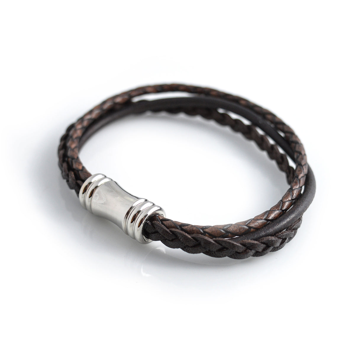 Braided Triple Wrap Leather Bracelet
