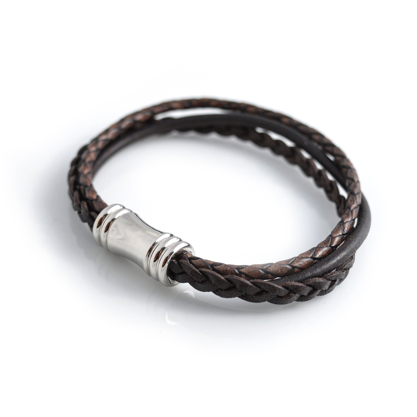 Braided Triple Wrap Leather Bracelet