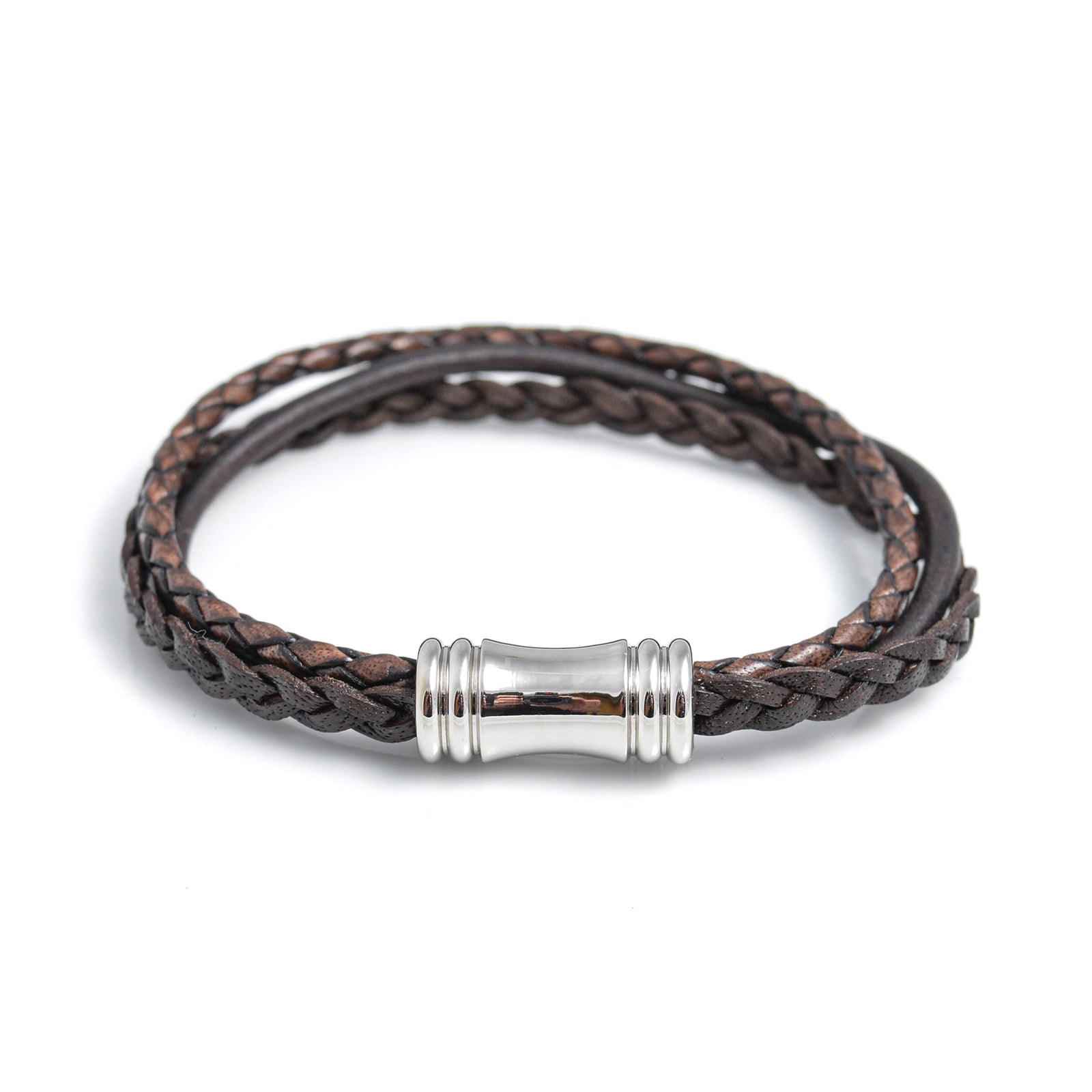 Braided Triple Wrap Leather Bracelet
