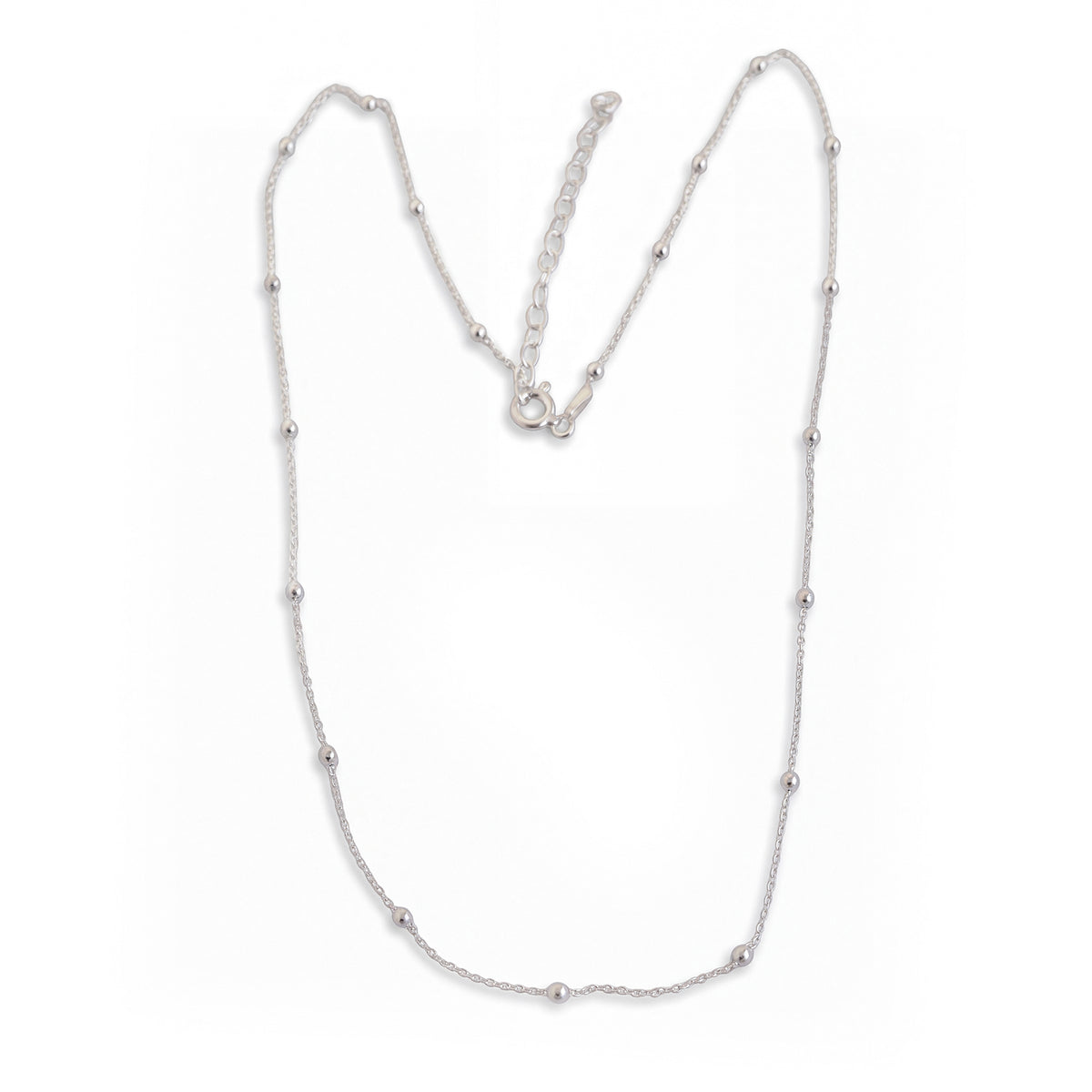 Sterling Silver Beaded Trace Chain
