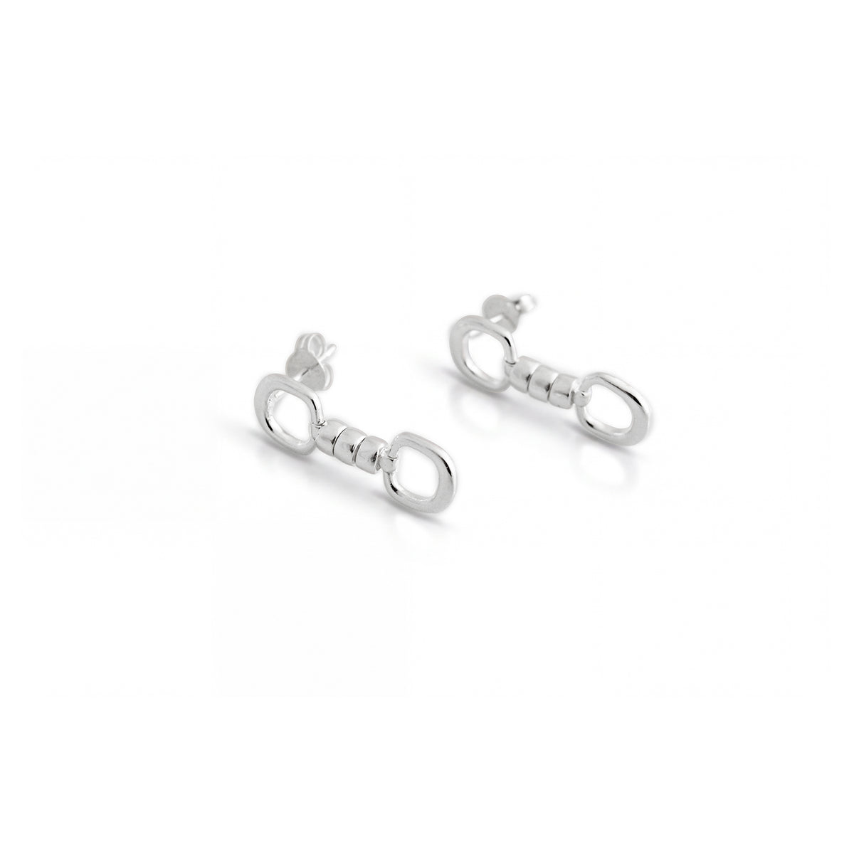 Exclusive Sterling Silver Cherry Roller Snaffle Earrings