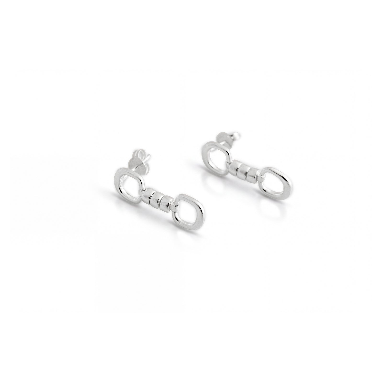 Exclusive Sterling Silver Cherry Roller Snaffle Earrings