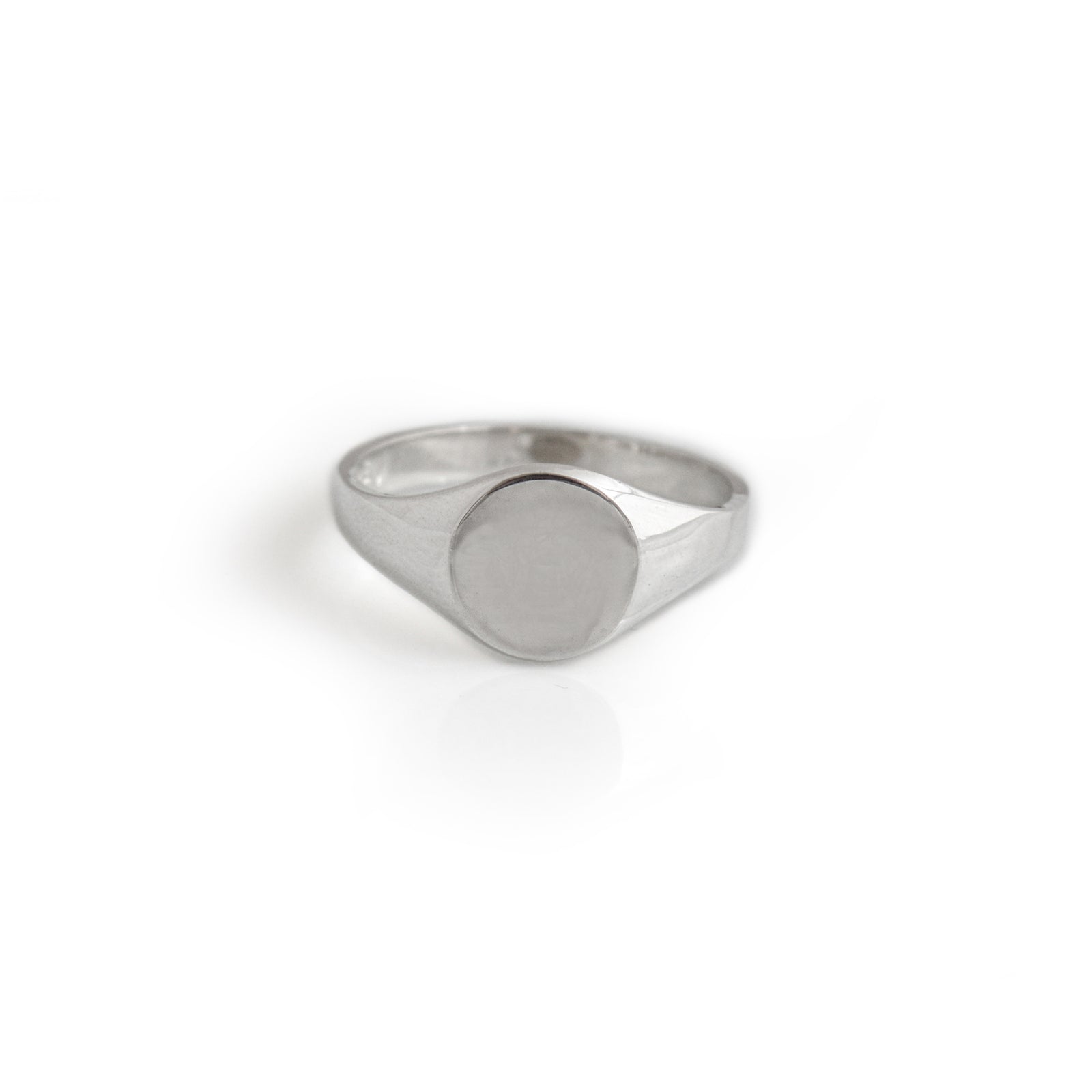 Sterling Silver Rounded Signet Ring