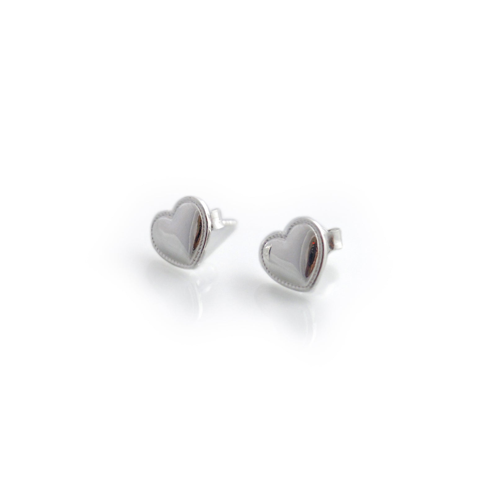 Sterling Silver Heart Stud Earrings