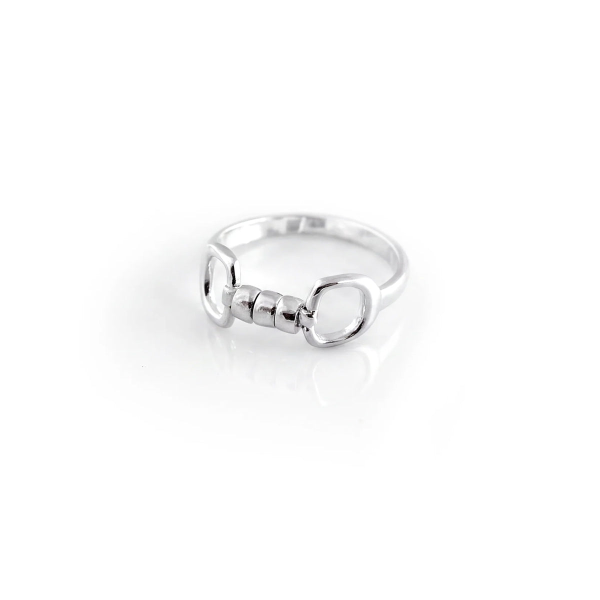 Exclusive Sterling Silver Cherry Roller Snaffle Ring