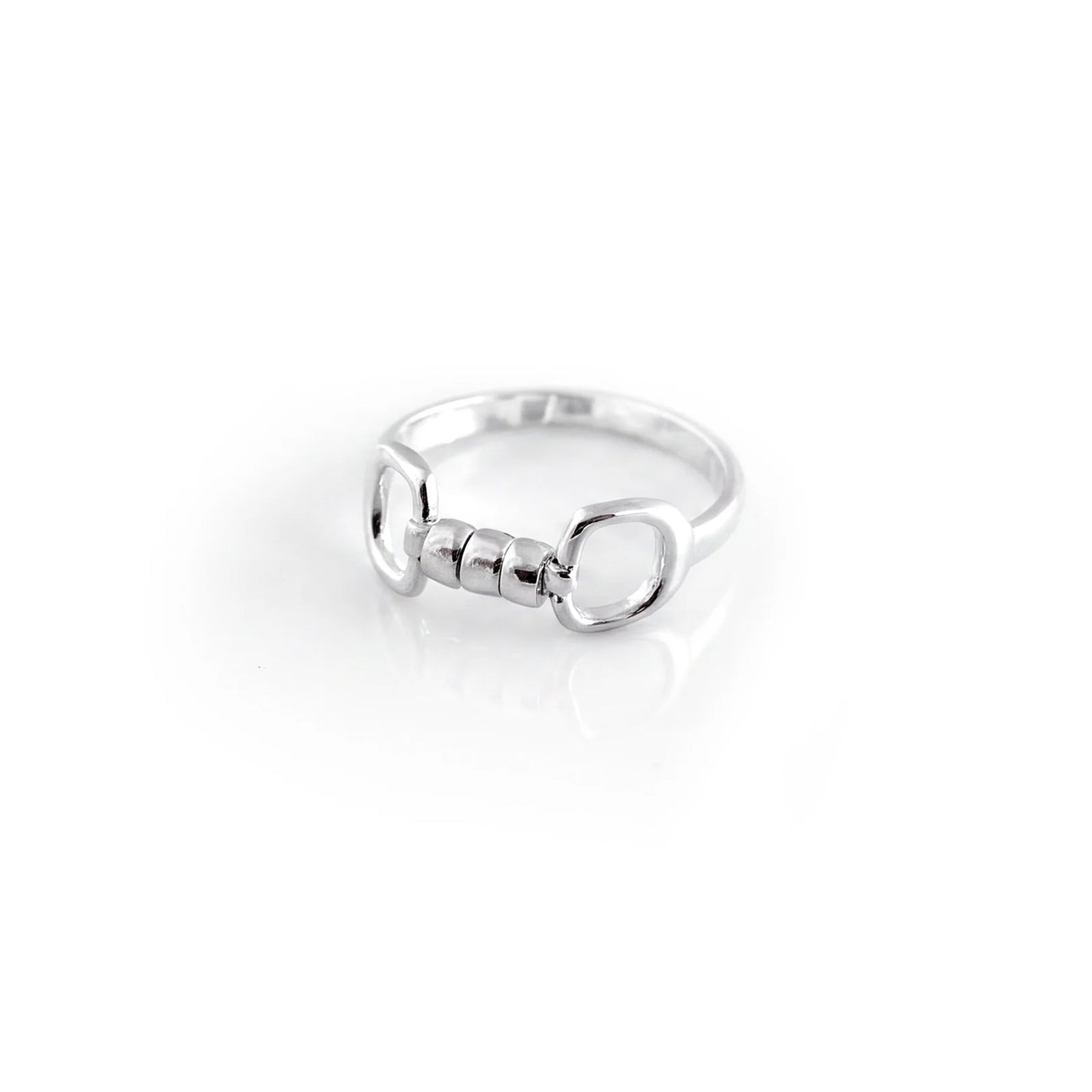 Exclusive Sterling Silver Cherry Roller Snaffle Ring