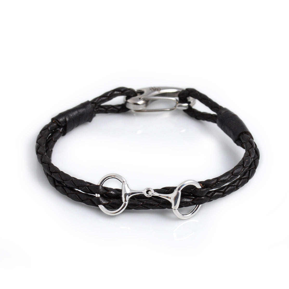 Sterling Silver Exclusive Dinky Snaffle Bit Leather Bracelet
