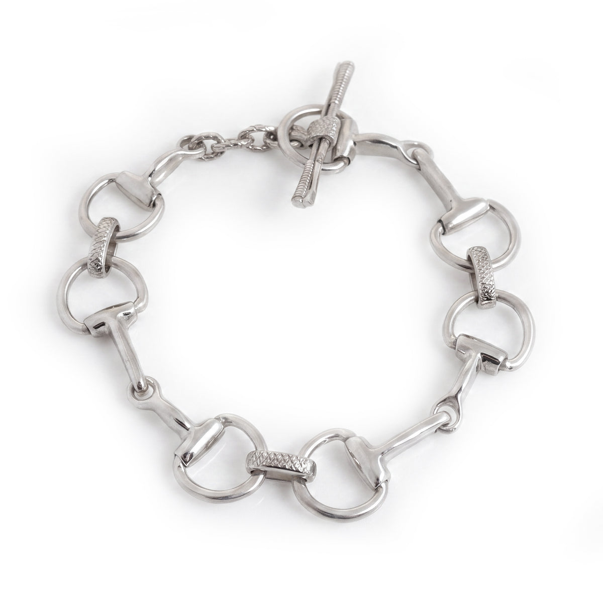 Exclusive Textured Sterling Silver Snaffle Bracelet